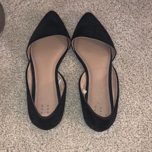 Velvet black flats